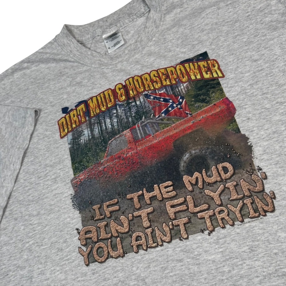 Dirt Mud Digger Horsepower Men XL Grey TShirt Off Road Truck‎ Country Boy Casual